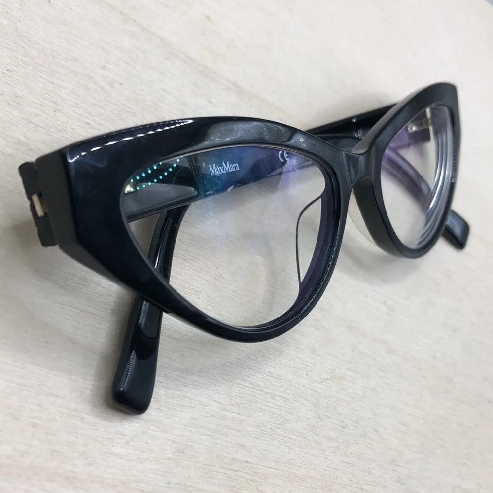 Max Mara MM 1390 G Glasses FRAMES ONLY Cat Eye 55 17 145 Black Full Rim